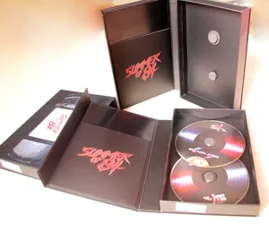 custom printing Rigid Cardboard CDs DVDs Vinyl LP and USB Storage Box steel book VHS case box manufacturing