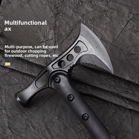 Hache tactique multifonctionnelle polyvalente, lame de bushcraft en acier inoxydable 420, tranchant de coupe de 9,7 pouces, pour la défense personnelle en extérieur