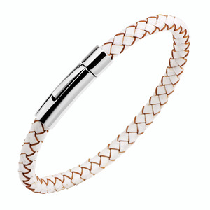 Pulsera de cuero trenzado con hebilla de acero inoxidable para hombre, joyería de regalo sencilla y a la moda - Product Image 4
