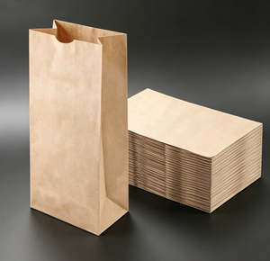 Sachet d'emballage alimentaire refermable en papier kraft brun et blanc biodégradable et écologique pour fruits secs - Product Image 3