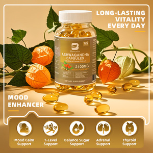 OEM 120 adet yüksek potens dengesi şeker ruh hali sağlıklı ashashandha kapsül 2100mg ekstra gücü - Product Image 4