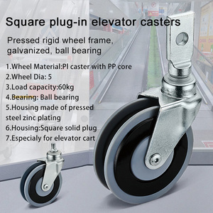 Le chariot à provisions en PU à tige filetée roule sur deux roulettes d'escalator - Product Image 5
