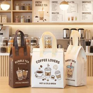 Sac isotherme réutilisable en aluminium rayé avec logo personnalisé, imperméable, pour aliments, boissons froides et déjeuner – Vente en gros - Product Image 3