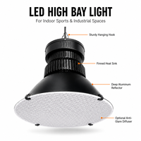 Projecteur LED anti-éblouissement 100/200/300/400W à diffusion nid d'abeille, direct usine, pour éclairage intérieur de sites sportifs de badminton