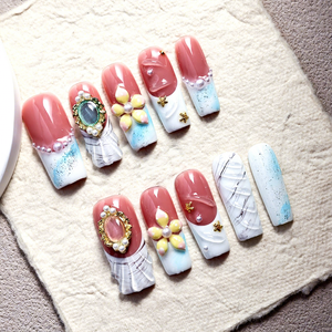 <span class=keywords><strong>Uñas</strong></span> Postizas de Lujo en Oferta, <span class=keywords><strong>Uñas</strong></span> Postizas Largas con Diseño 3D <span class=keywords><strong>para</strong></span> Boda, <span class=keywords><strong>Uñas</strong></span> Postizas Cuadradas Hechas a Mano - Product Image 4