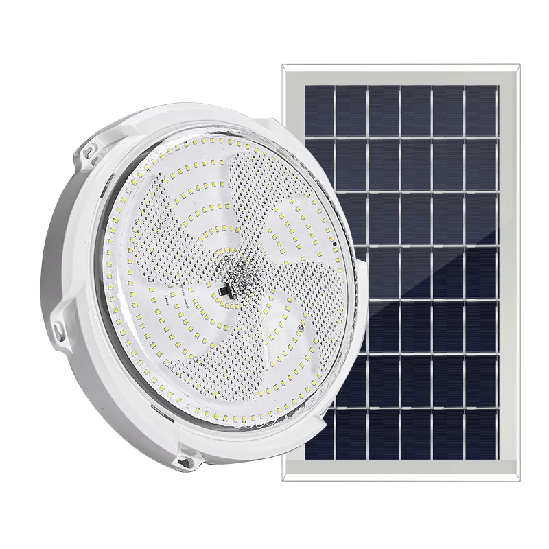 Plafonnier LED solaire intelligent, télécommande, blanc froid intégré, blanc chaud, commutable, intérieur maison