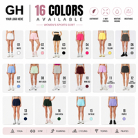 Jupe-short de sport respirante et rafraîchissante GH avec logo personnalisé, cordon de serrage, short intégré, pour femme, idéale pour le fitness et le yoga en extérieur