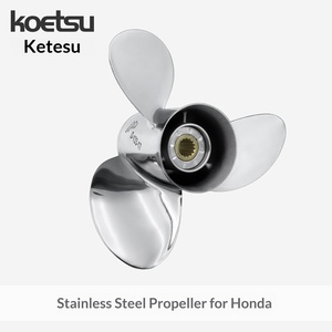 Hélice de <span class=keywords><strong>moteur</strong></span> hors-bord universelle compatible Yamaha - Acier inoxydable, modèle à trois pales YHX-YSS40 pour moteurs marins - Product Image 2