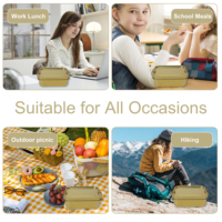 Boîte à lunch en acier inoxydable personnalisée, étanche, contenant alimentaire bento pour adultes et adolescents, conserve la fraîcheur
