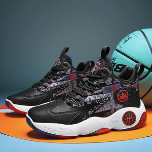 Chaussures de <span class=keywords><strong>basket</strong></span>-ball pour hommes, chaussures montantes à lacets, baskets en tissu extensible, maille respirante, mi-hautes, mode extérieure, printemps, automne, hiver - Product Image 4