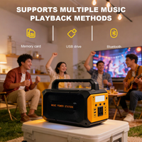 Générateur portable à onde sinusoïdale pure, 12V 200W 300W, avec panneau solaire MPPT et batterie LiFePO4, lampe de poche, produit phare UE