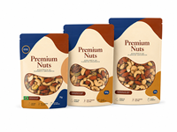 Sachet Doypack de qualité alimentaire à finition mate avec fermeture éclair refermable et fenêtre transparente pour noix, cacahuètes, amandes, noix de cajou