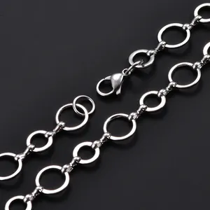 Collier en acier inoxydable avec chaîne à maillons géométriques de 10 mm, plaqué or, unisexe, bijoux cadeau - Product Image 6