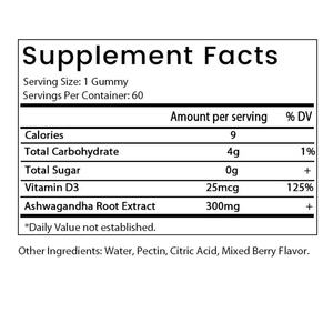 Gomitas de Ashwagandha con Vitamina D para Adultos, Suplemento Herbal, Venta Caliente OEM/ODM - Product Image 2