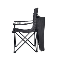 Chaise de camping et de pêche pliable avec auvent pare-soleil, cadre en acier, accoudoir multifonction, porte-gobelet, chaise longue portable d'extérieur pour