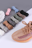 Lacets de remplacement unisexes en polyester textile de couleur unie, ronds, durables, de 5 mm, pour baskets, bottes Martin et chaussures de sport d'extérieur