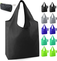 Sacs d'épicerie en polyester ripstop lavables en machine, pliables et réutilisables, personnalisés Sacs fourre-tout avec poignées