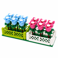 Blocs de construction de fleurs de tulipes MOC DIY, modèle de tulipes colorées, blocs de plantes à assembler créativement, décoration, cadeaux de vacances pour tous les âges