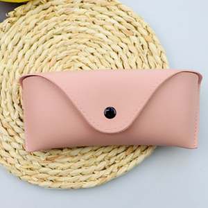 Étui à lunettes de soleil en cuir durable personnalisé avec logo, boîte de protection légère et pratique, étui à lunettes de soleil en cuir de couleur unie - Product Image 2