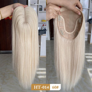 Postizo de Cabello Humano Rubio Platino con Base de Seda 6.5x7, Cabello Virgen Europeo Remy Fino para Mujer, Postizo de Cabello Humano con Parte Superior de Seda en Existencia - Product Image 2