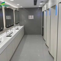 Partisi Toilet Tahan Air Bersertifikasi CE Modern dengan Indikator Lampu LED, Desain Ramah Lingkungan Tahan Benturan, Garansi 3 Tahun