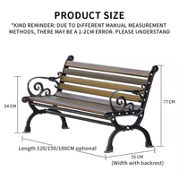 Banc en fonte rustique design moderne Siège de jardin en acier de luxe Banc d'entrée pour parc et centre commercial Mobilier de terrasse écoles supermarchés