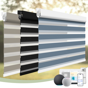 Stores zébrés motorisés <span class=keywords><strong>sans</strong></span> <span class=keywords><strong>vis</strong></span>, stores zébrés filtrants la lumière, stores <span class=keywords><strong>sans</strong></span> perçage pour la couverture des fenêtres - Product Image 1