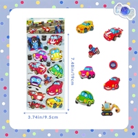Großhandel Wasserdichte Cartoon-Aufkleber mit Fahrzeugen und Autos für Kinder, Puffy-Sticker zur Dekoration von Notizbüchern und Gepäck