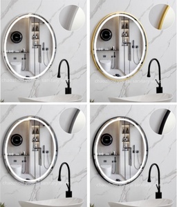 Venta al por mayor de diseño moderno redondo infinito <span class=keywords><strong>espejo</strong></span> colgado en la pared barato marco negro <span class=keywords><strong>espejo</strong></span> de maquillaje para el <span class=keywords><strong>baño</strong></span> - Product Image 5