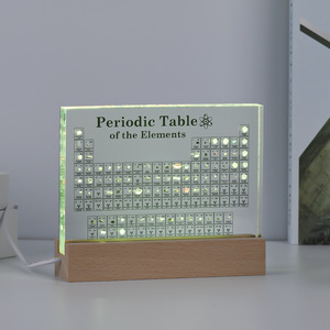 Lampe de bureau avec tableau périodique des éléments, cadeau éducatif de chimie pour étudiants et enseignants, présentoir scientifique décoratif - Product Image 1