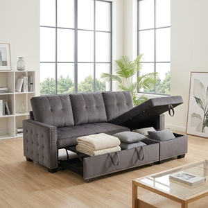 Reliable Quality L-Shaped Convertible <b>Sofa</b> Bed With Soft Cushion Support For 4-Seater Comfortable Living Room Or Outdoor Use - Product Image 3