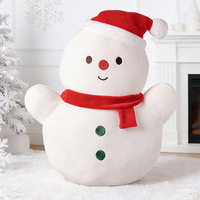 Vente en gros de peluches douces Kawaii de Noël, bonhomme de neige, Père Noël, coussin en peluche, jouets en peluche, décoration de Noël pour la maison, cadeaux de fête de Noël