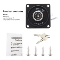 Interrupteur à clé électrique universel en fibre de carbone 12V DC certifié CE en métal pour véhicules