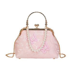 Factory Custom Women Pearl Evening Party Clamp Handbag Fashion Classic Style Ladies Chain <b>Crossbody</b> <b>Bag</b> - Product Image 6