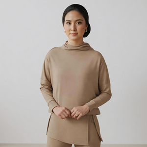 Sudadera Deportiva Informal de Punto para Mujer Musulmana, Diseño Modesto y Transpirable, Control de Calidad Consistente, Marca Jahit Pukal OEM - Product Image 1