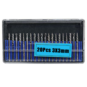 Bộ 20 mũi khắc bằng cacbua vonfram 3mm 1/8 inch, bộ dụng cụ mài xoay 3*3 mm bằng cacbua vonfram - Product Image 1