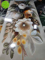 Stiker Mural Dinding Cetak UV 5D UDK Teal Orange Agate 120cm X 240cm Dekorasi Dinding Perekat Sendiri