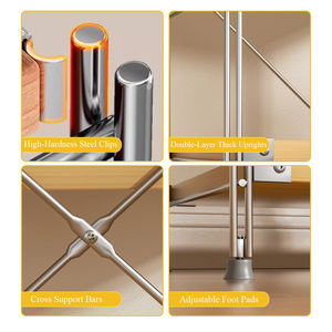 ชั้นวางของไม้แบบตั้งได้พร้อมกรอบโลหะทนทาน - Product Image 5