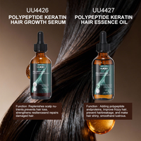 UUKKG 60ml Private Label Memperkuat Menutrisi Perawatan Rambut Polipeptida Keratin Serum Cair Penumbuh Rambut Minyak Esensial Perawatan Rambut