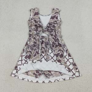 GSD2819 RTS ชุดโยคะพิมพ์ลายพรางสำหรับเด็กผู้หญิงตัวเล็กๆชุดออกงานแขนกุดตกแต่งด้วยดอกไม้สำหรับใส่ในฤดูร้อน - Product Image 2