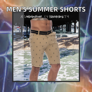 Pantalones Cortos de Verano para Hombre, Cintura Media, Estilo Urbano, Formales, Sólidos, Resistentes al Agua, Elásticos, con Cordón, Talla XXS, de Lona, Transpirables, de Secado Rápido - Product Image 3