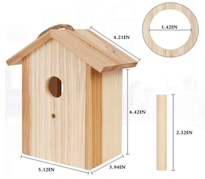 Nouveau Kit de Nid d'Oiseaux en Bois Massif Personnalisable Entièrement Assemblé avec Fenêtre Transparente et Fermeture à Bouton - Product Image 6