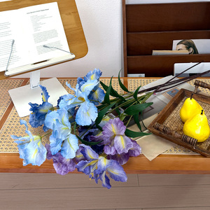 Bouquet de fleurs d'iris artificielles 30cm-100cm en soie, haute simulation, décoration pour salon et centre commercial - Product Image 3