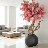 Arbre de cerisier artificiel en forme de plante courbe fait à la main pour la décoration de mariage, de maison, d'hôtel, plante artificielle d'intérieur et d'extérieur