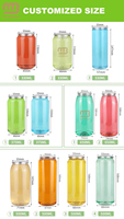 Bouteille de boisson en plastique PET transparent de qualité alimentaire personnalisé imprimé café canettes de boisson gazeuse thé au lait bouteilles en plastique 8oz 500ml avec bouchon