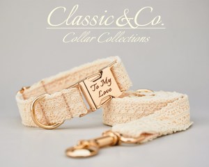 Conjunto de Collar y Correa de Encaje Color Marfil para Boda con Flor Desmontable para Mascotas Macho/Hembra, Porta-Allianzas Nupcial Dorado con Nombre Personalizado - Product Image 4