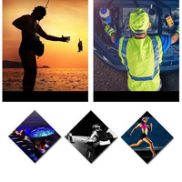 Gants LED rechargeables par USB, respirants, sans doigts, pour la pêche, la réparation, le camping, la course nocturne, la sécurité