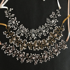 SLBRIDAL Accessori per Capelli da Sposa Fatti a Mano, Vendita Calda, Classici con Cristalli e Perle, Fascia per Capelli, Copricapo Nuziale - Product Image 6