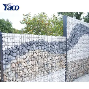 คุณภาพสูง Hot Dip สังกะสี Gabion ลวดตาข่ายรั้วกล่องหินกรง Galfan Gabion ตะกร้ากำแพงรั้ว