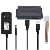 Câble USB 3.0 vers SATA IDE 3, adaptateur SATA vers USB, prend en charge les SSD/HDD externes de 2,5 et 3,5 pouces, câble convertisseur de disque dur pour PC Macbook